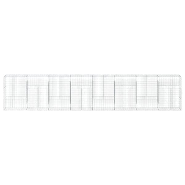 vidaXL Gabionkurv med deksel 800x50x150 cm galvanisert jern