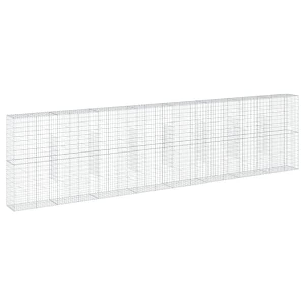 vidaXL gabionkurv med cover 800x50x200 cm galvaniseret jern