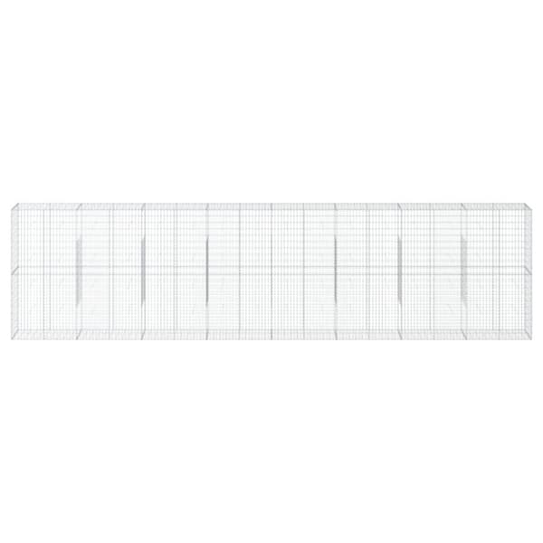 vidaXL gabionkurv med cover 800x50x200 cm galvaniseret jern