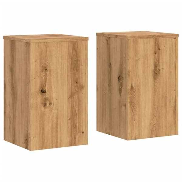 vidaXL plantestativer 2 stk. 30x30x50 cm konstrueret træ egetræsfarvet