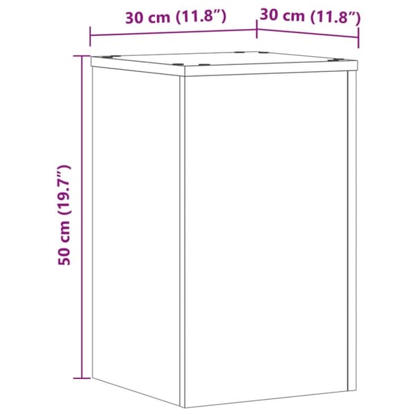 vidaXL plantestativer 2 stk. 30x30x50 cm konstrueret træ egetræsfarvet