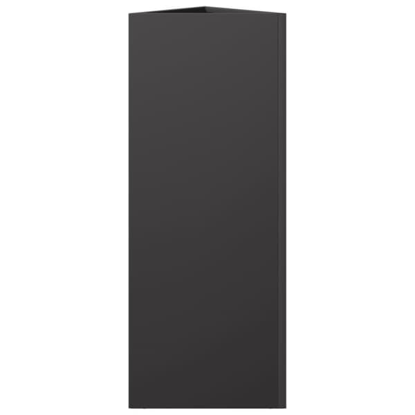 vidaXL Puutarhakukkalaatikko musta kolmio 30x26x75 cm teräs