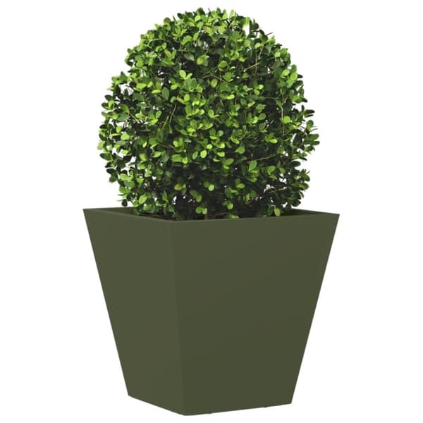vidaXL plantekasser 2 stk. 30x30x30 cm stål olivengrøn