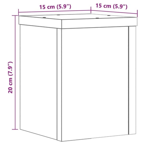 vidaXL plantestativer 2 stk. 15x15x20 cm konstrueret træ sort