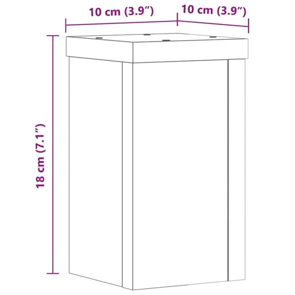 vidaXL plantestativer 2 stk. 10x10x18 cm konstrueret træ sort