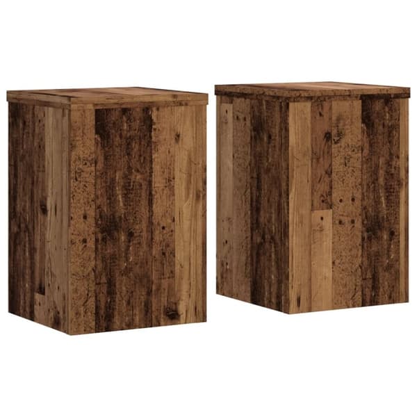 vidaXL Växtställ 2 st åldrat trä 25x25x35 cm konstruerat trä