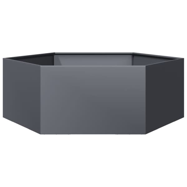 vidaXL Plantekasse antrasitt sekskantet 138x120x45 cm stål