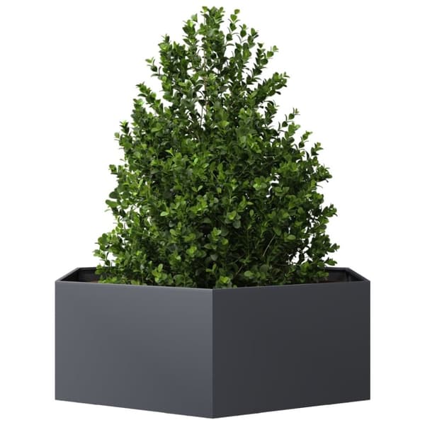 vidaXL Plantekasse antrasitt sekskantet 138x120x45 cm stål