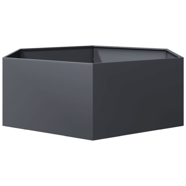 vidaXL Plantekasse antrasitt sekskantet 138x120x45 cm stål