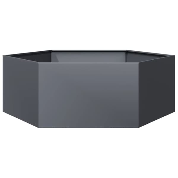 vidaXL Plantekasse antrasitt sekskantet 138x120x45 cm stål