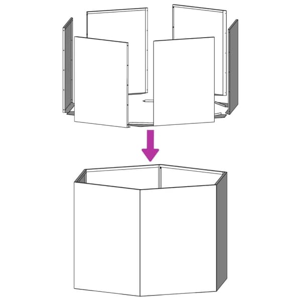 vidaXL Plantekasse antrasitt sekskantet 138x120x45 cm stål