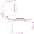 Miniatyrbilde 11 av 11: vidaXL Plantekasse antrasitt sekskantet 138x120x45 cm stål
