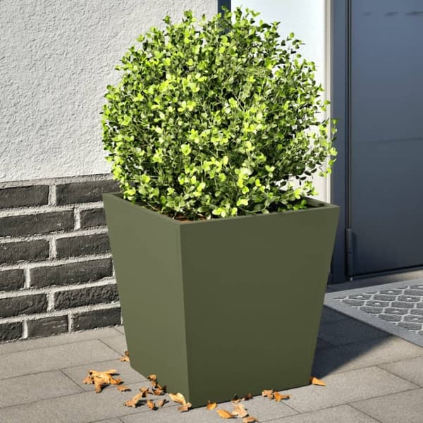 vidaXL Plantekasser 2 stk olivengrønn 40x40x40 cm stål