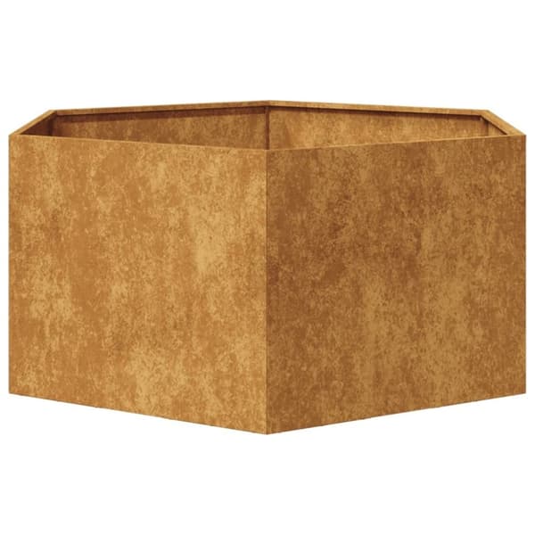 vidaXL Plantekasse sekskantet 104x90x45 cm Forvitringsstål