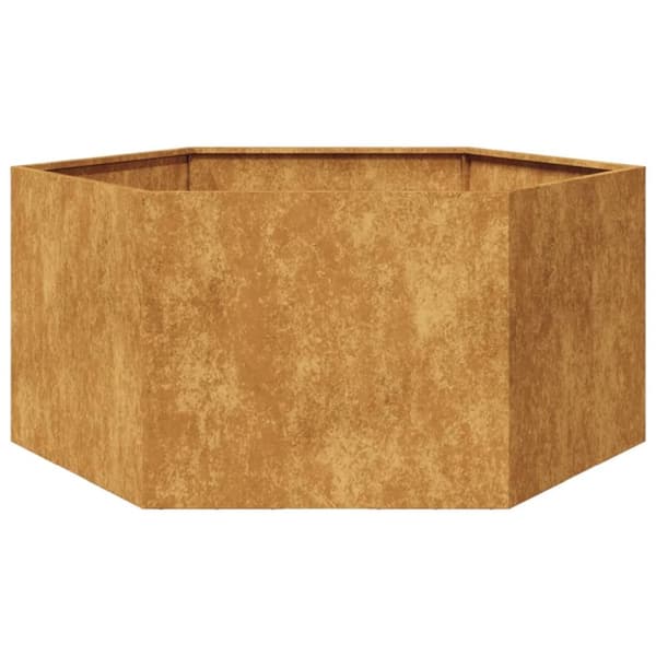 vidaXL Plantekasse sekskantet 104x90x45 cm Forvitringsstål