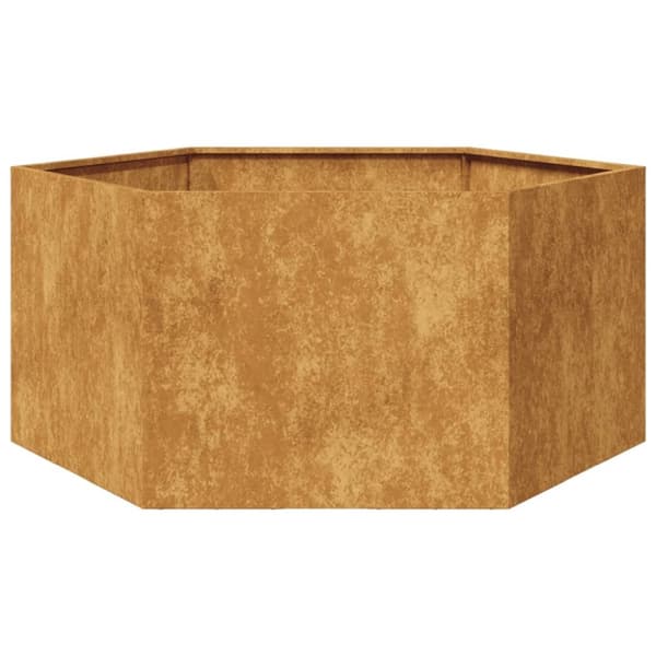 vidaXL Plantekasse sekskantet 104x90x45 cm Forvitringsstål