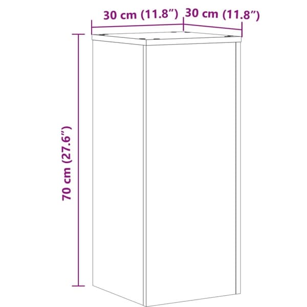 vidaXL Kasvitelineet 2 kpl ruskea tammi 30x30x70 cm tekninen puu
