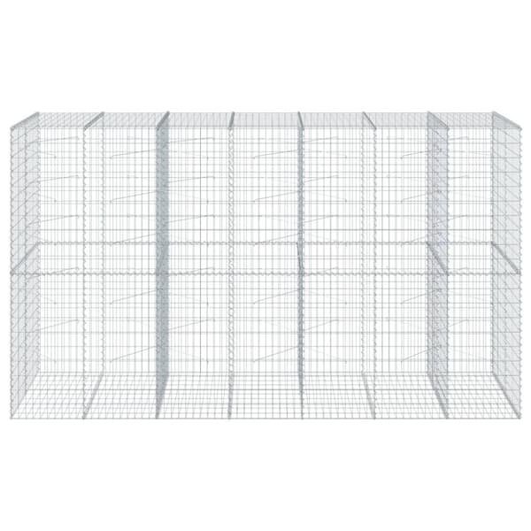 vidaXL Gabionkurv med deksel 350x100x200 cm galvanisert jern