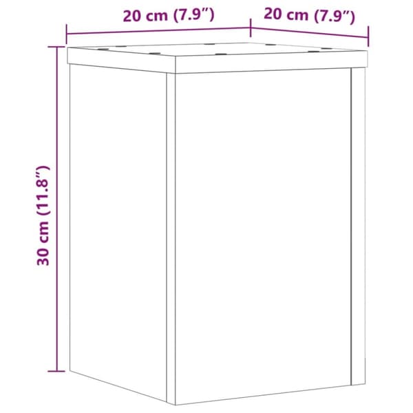 vidaXL plantestativer 2 stk. 20x20x30 cm konstrueret træ sort