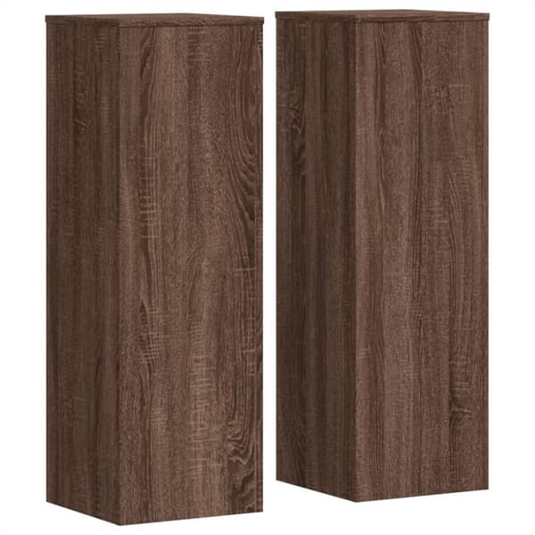 vidaXL plantestativer 2 stk. 33x33x100 cm konstrueret træ brunt eg