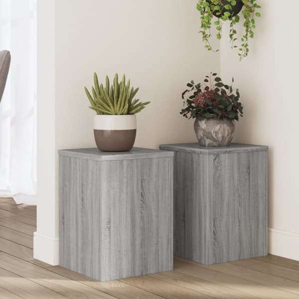 vidaXL Kasvitelineet 2 kpl harmaa Sonoma 25x25x35 cm tekninen puu