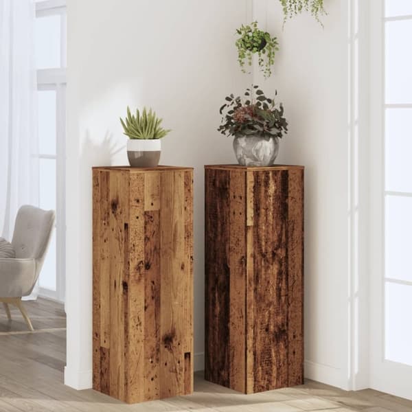 vidaXL Kasvitelineet 2 kpl vanha puu 33x33x100 cm tekninen puu