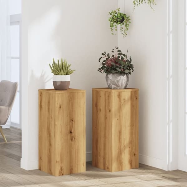 vidaXL Kasvitelineet 2 kpl artesaani tammi 30x30x70 cm tekninen puu