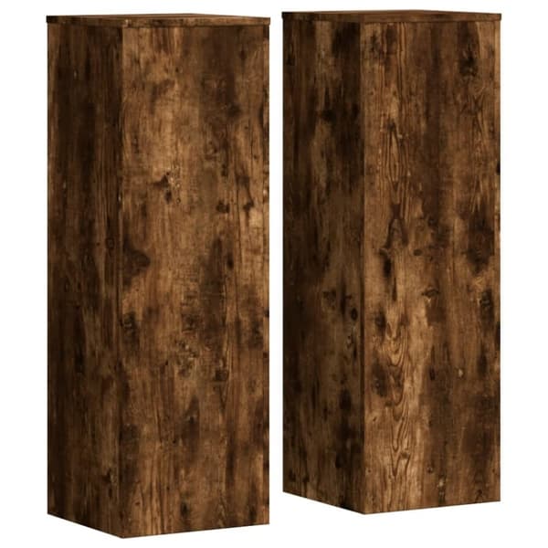 vidaXL plantestativer 2 stk. 33x33x100 cm konstrueret træ røget eg
