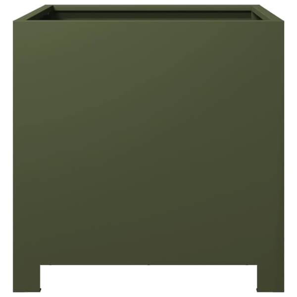 vidaXL Plantekasse olivengrønn 40x40x40 cm stål