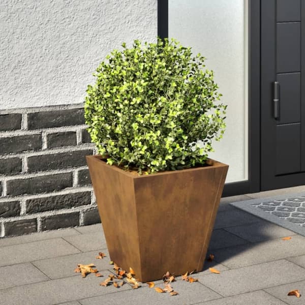 vidaXL Hageplantekar 30x30x30 cm oksidert stål