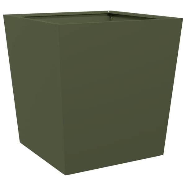 vidaXL Plantekasse olivengrønn 50x50x50 cm stål