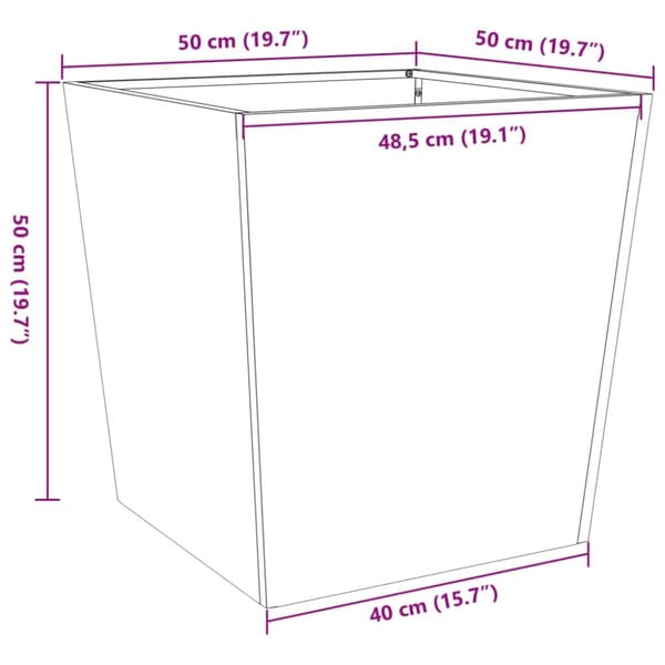 vidaXL Plantekasse olivengrønn 50x50x50 cm stål