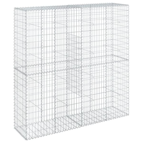 vidaXL Gabionkurv med deksel 200x50x200 cm galvanisert jern