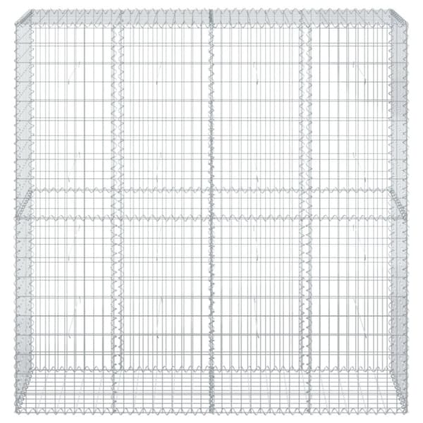 vidaXL Gabionkurv med deksel 200x50x200 cm galvanisert jern