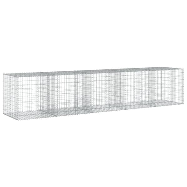 vidaXL Gabionkorg med skydd 500x100x100 cm galvaniserat järn