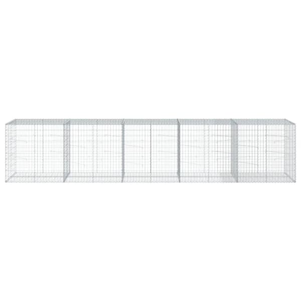 vidaXL Gabionkorg med skydd 500x100x100 cm galvaniserat järn
