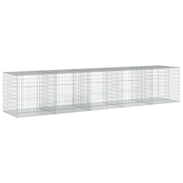 vidaXL Gabionkorg med skydd 500x100x100 cm galvaniserat järn