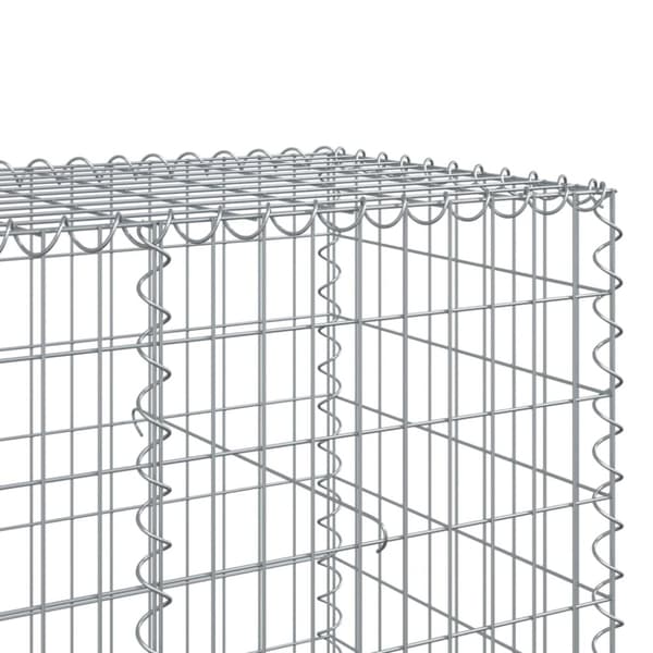 vidaXL Gabionkorg med skydd 500x100x100 cm galvaniserat järn