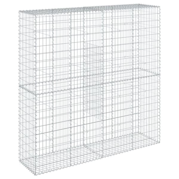 vidaXL gabionkurv med cover 200x50x200 cm galvaniseret jern