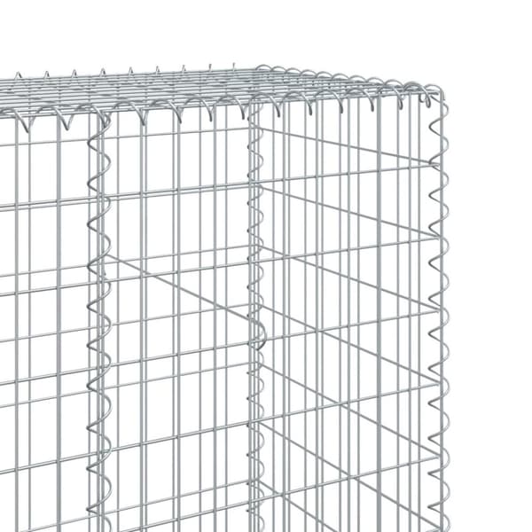 vidaXL gabionkurv med cover 200x50x200 cm galvaniseret jern