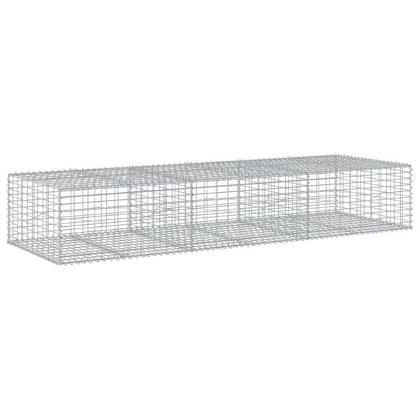 vidaXL gabionkurv med cover 300x100x50 cm galvaniseret jern