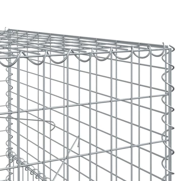 vidaXL gabionkurv med cover 600x100x150 cm galvaniseret jern