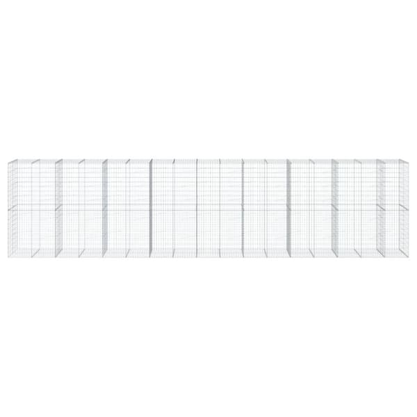 vidaXL gabionkurv med cover 850x100x200 cm galvaniseret jern