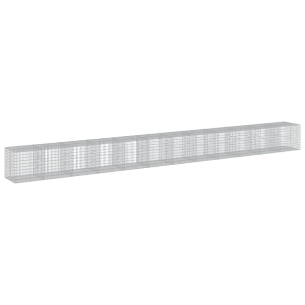 vidaXL Gabionkurv med deksel 1200x100x100 cm galvanisert jern