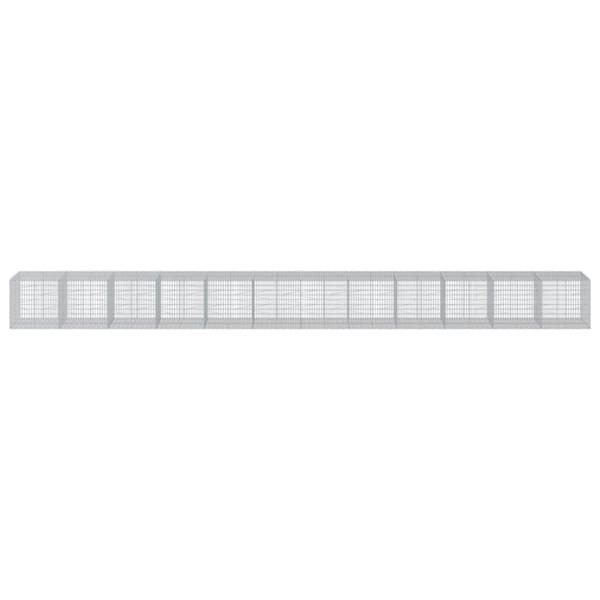 vidaXL Gabionkurv med deksel 1200x100x100 cm galvanisert jern