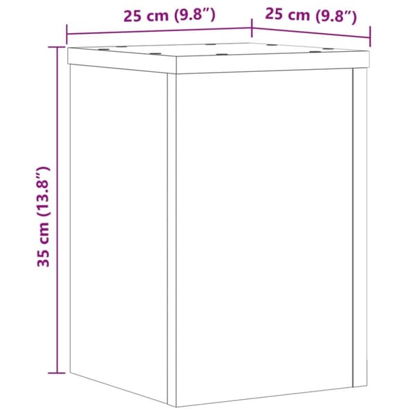 vidaXL plantestativer 2 stk. 25x25x35 cm konstrueret træ sort