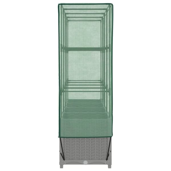 vidaXL højbed med drivhusovertræk 160x40x138 cm rattan-look