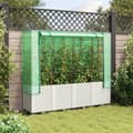 Miniatyrbillede 4 af 10: vidaXL højbed med drivhusovertræk 160x40x153 cm rattan-look