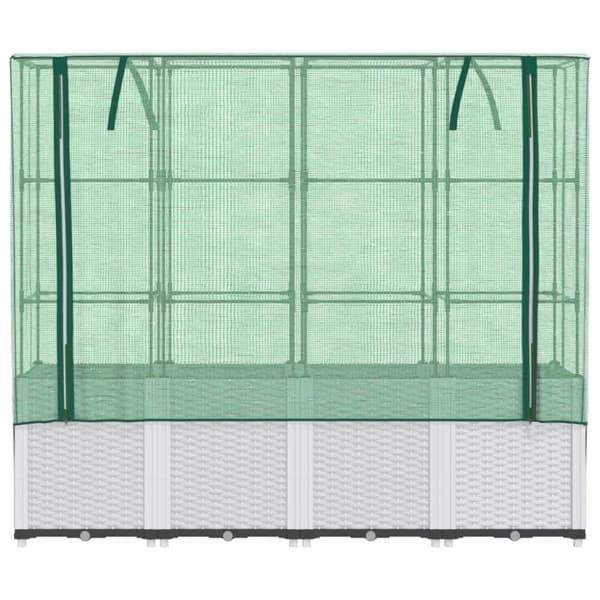 vidaXL højbed med drivhusovertræk 160x40x153 cm rattan-look