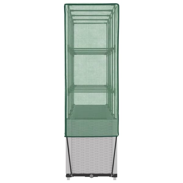 vidaXL højbed med drivhusovertræk 160x40x153 cm rattan-look